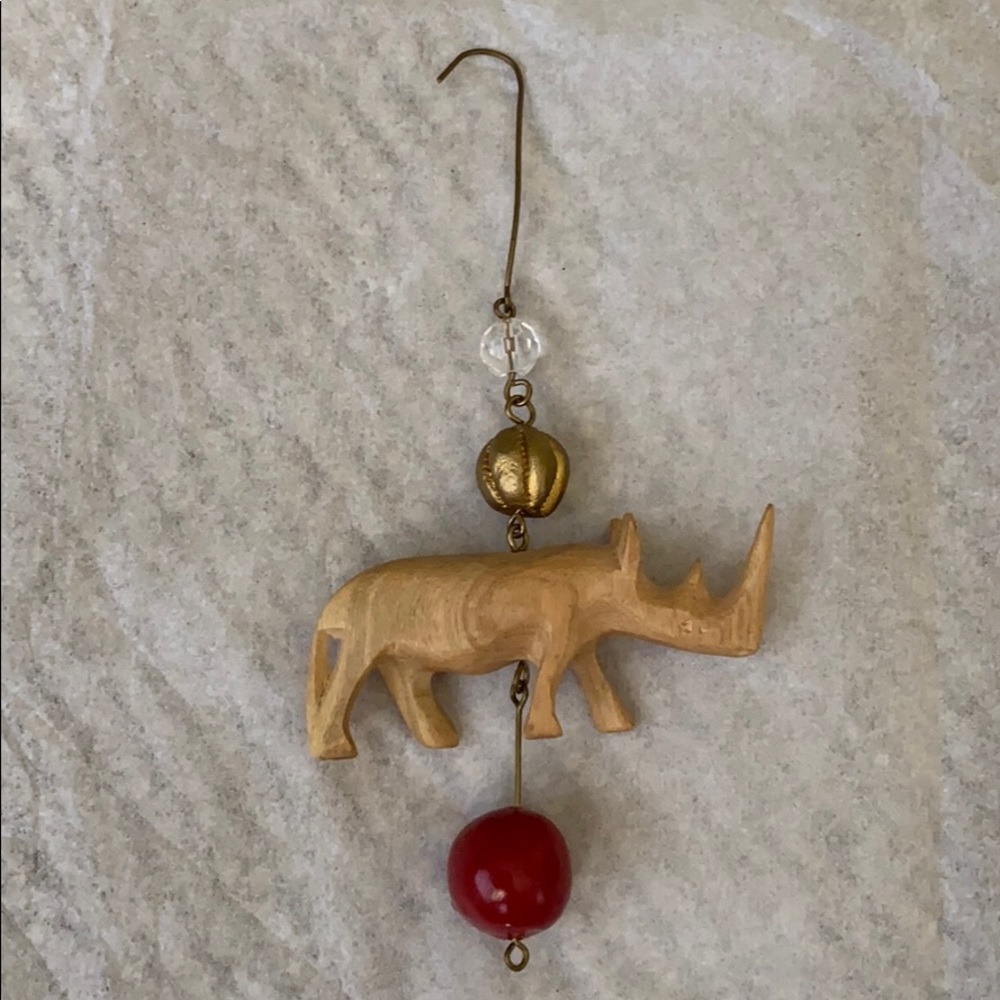 Rhino Hand-Carved Ornament